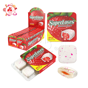 Super Loves 4pcs chewing-gum carré rempli de confiture - Product Image 1