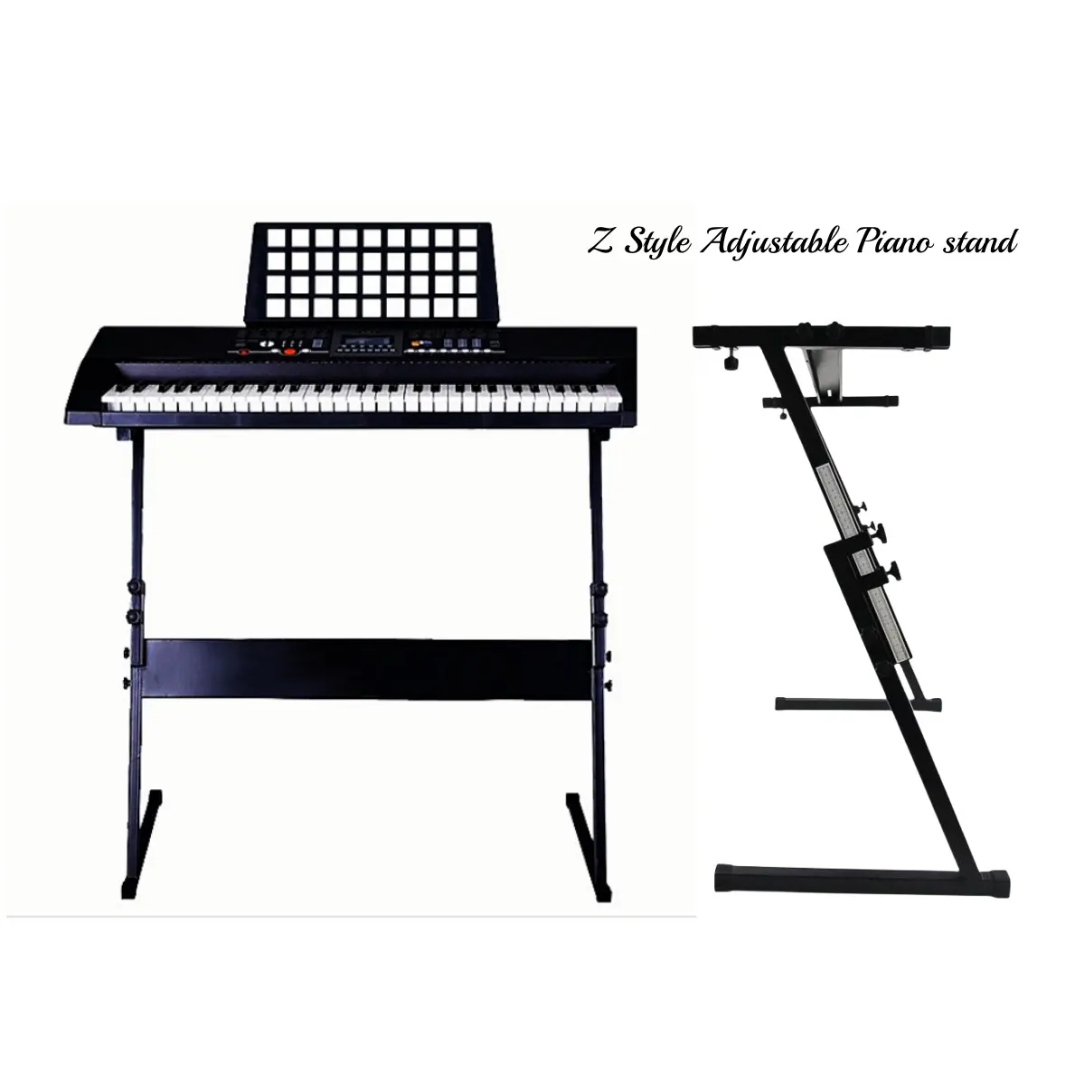 Jelo TH-F Z Style Pianos stand Adjustable and Portable Heavy Duty Music 54-61 Key Electric Electronic Keyboard Stand