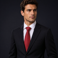 Dasi Pria Kasual Poliester Jacquard Weave Bergaris Beritsleting Profesional untuk Pernikahan Groom Gaya Korea Ikat Tangan A02