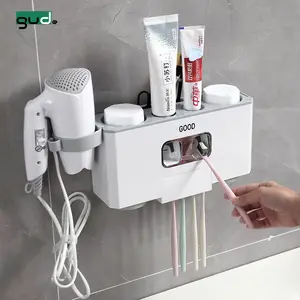 2020 Auto Badkamer Wall Mount Automatische Knijpen Tandpasta Dispenser Tandenborstel Houder