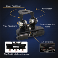 OVOVS Spot de travail tout-terrain à haute luminosité avec supports de lumière de capot en acier inoxydable noir pour camion SUV tout-terrain