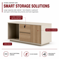 Bureau de direction de luxe, design moderne en forme de L, bois massif, durable, mobilier commercial modulaire, armoire de rangement personnalisable