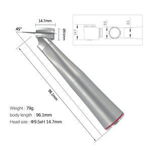 Manipolo Dentale Contrangolo CP-Z45L a Bassa Velocità con Anello Rosso Moltiplicatore 1:4.2 a 45 Gradi per Micromotore Elettrico - Product Image 6