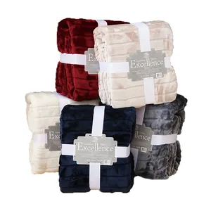 冬季柔软100% 涤纶毛绒模糊沙发床上用品法兰绒扔毯