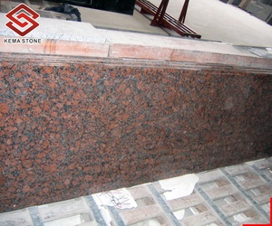 Encimeras de encimera de cocina de granito rojo <span class=keywords><strong>Carmen</strong></span> de corte personalizado, piedra exótica Natural de alto pulido para encimeras de tocador - Product Image 2