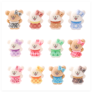 Cartone animato carino 3D fate da te giardino ufficio decorazione Topper <span class=keywords><strong>torta</strong></span> nuziale floccata animali di cane figurine per bambini giocattoli portachiavi - Product Image 1