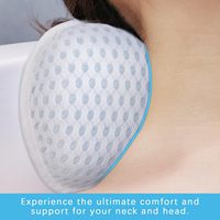Oreiller de bain en gel TPE nid d'abeille 4D gris foncé CF avec soutien profilé pour la tête et le cou, trois ventouses, lavable en machine