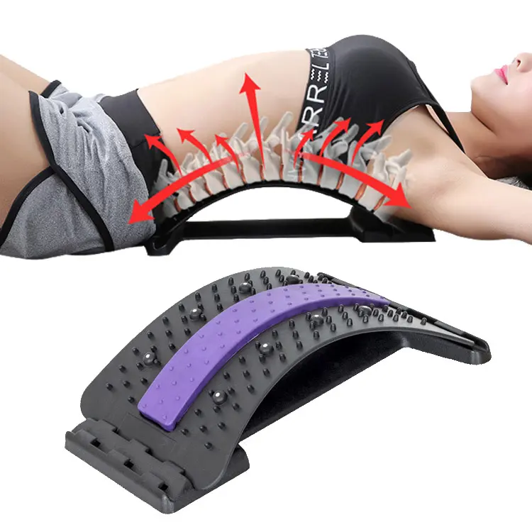 Usage domestique Portable Soutien Lombaire Soulagement de La Douleur De La Colonne Vertébrale Magnétique Massage du Dos Civière Avec Silicium Coussin