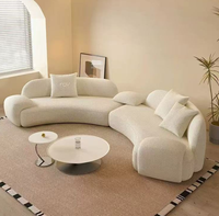 Ensemble de canapés nuage en forme de L au design moderne Mobilier de maison avec tissu en lin duvet pour hall d'hôtel ou de salon