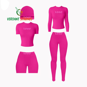 Verdant Strokes Camiseta sin mangas de punto corto para mujer Poliéster Spandex Logotipo personalizado Reloj Sexy Carta Bordado 3D Lentejuelas - Product Image 2