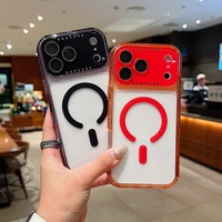 Coque de téléphone portable magnétique transparente colorée de haute qualité 3 en 1 pour iPhone 13 14 15 16 17 Pro Max – Vente en gros