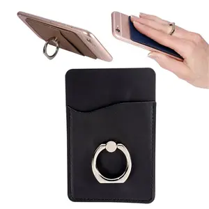Telefoon Credit Id Kaarthouder Custom Pu Leather Wallet Card Slot Houder Case Telefoon Stand Voor Apple Smartphone Creditcards houder