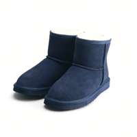 Bottes de neige en gros ODM/OEM pour femmes, chaussures d'hiver chaudes avec doublure en fourrure de cuir de vache de haute qualité et double face en peau de mouton
