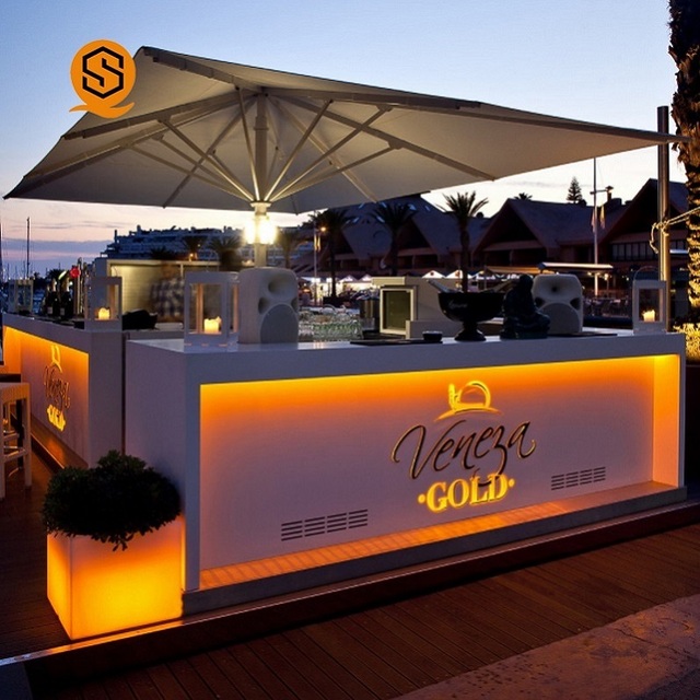 Hot Design Contemporary Table Set for Home Bar Mall Garden Outdoor Restaurant Patio Event Wine Furniture Bar Counter