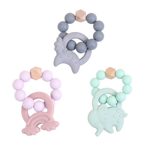 2022 venta al por mayor Bpa libre suave seguro animales dibujos animados bebé masticar sensorial silicona bebé mordedor conjunto - Product Image 3