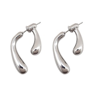 Boucles d'oreilles pendantes minimalistes en cuivre plaqué or blanc, style français, polyvalentes, simples et élégantes pour tous les jours - Product Image 6