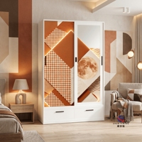 Armoire en acier imprimée sur mesure, armoire à vêtements en métal robuste pour chambre à coucher avec porte imprimée UV écologique