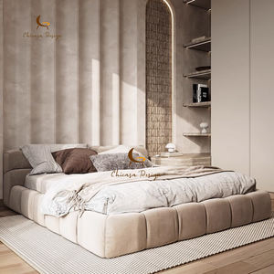 Modernes Italienisches Luxus-Doppelbett aus Holz, Gepolstertes <span class=keywords><strong>Bubble</strong></span> Bett in King-/Queen-Size - Product Image 2