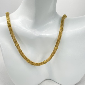 <span class=keywords><strong>Collier</strong></span> <span class=keywords><strong>Serpent</strong></span> en Acier Inoxydable Plaqué Or pour Femme, Anti-ternissement, avec Fermoir OT Massif, <span class=keywords><strong>Maille</strong></span> Tressée et Perles - Product Image 4