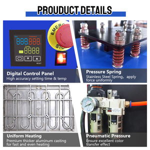 Xingyan 40*60cm nhuộm thăng hoa tự động Up-Slide khí nén đôi trạm Máy ép nhiệt tự làm in áo thun - Product Image 4