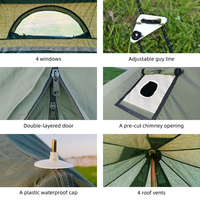 Tente cloche de luxe en toile de coton double couche, imperméable, pour le camping quatre saisons, avec 3 chambres et un salon, installation rapide