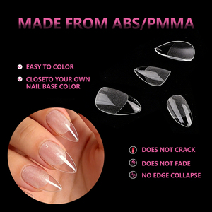 JIEYU PMMA/ABS <span class=keywords><strong>Faux</strong></span> <span class=keywords><strong>ongles</strong></span> courts transparents à couverture complète, durables, style French, abordables et de haute qualité - Product Image 2