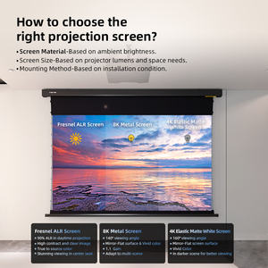 Pantallas de Proyección Motorizadas SCREEN PRO de 84 a 150 Pulgadas, Cristal Gris de Alto Contraste, 3D Ultra HD, ALR, Montaje en Pared/Techo, con Tensión de Lámina - Product Image 6