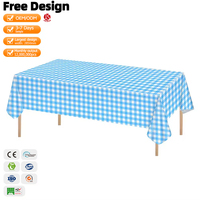 Ensemble de vaisselle en plastique pour couverture de table à carreaux jetables pour pique-nique en plein air, fêtes, nappe jetable écologique et pratique