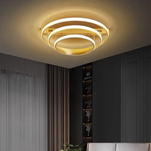 All-Copper Circular LED Ceiling <b>Light</b> High-End Modern Minimalist Style for Master Bedroom <b>Dining</b>/Study Room Lighting Fixture - Product Image 6