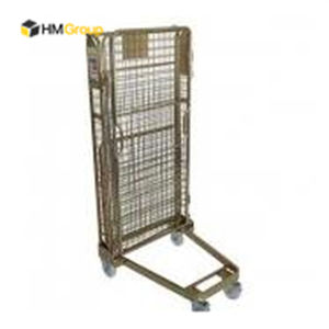 वेयरहाउस ट्रांसपोर्ट रीसाइक्लिंग तार फ्रेम धातु रोलिंग लांड्री कार्ट के साथ - Product Image 6