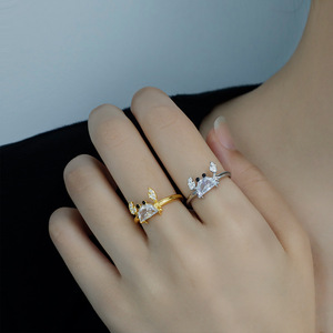 Anelli con Piccoli Granchi in Strass Luccicanti per Donne e Ragazze, Gioielli Unici e Carini a Forma di Animali Marini - Product Image 2