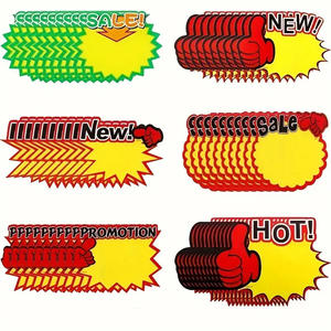 Autocollant de vente vierge auto-adhésif personnalisé inscriptible amovible étiquette étanche panneau Starburst étiquettes de prix autocollant vente enseignes en papier - Product Image 3