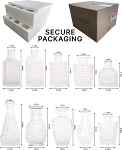 <span class=keywords><strong>Vase</strong></span> à bourgeon en verre Ensemble de 10-Petits vases pour fleurs Vases en verre mignons pour centres de table - Product Image 2