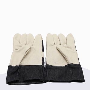 Guantes de trabajo de cuero Guantes de soldadura de construcción Guantes de soldadura de cuero de vaca resistentes al calor para adultos