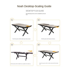 Ensemble de table à manger télescopique nordique d'extérieur et de chaises en métal avec structure métallique pour jardin, <span class=keywords><strong>terrasse</strong></span>, balcon, cour - Product Image 5