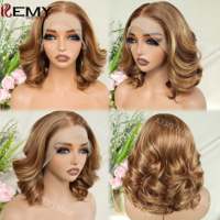 Perruque Synthétique KEMY HAIR à Lace Front, Mélange de Cheveux, Ondulée, Résistante à la Chaleur, Fibres Tressées, Sans Colle, Vente en Gros de Perruques Synthétiques pour Femmes