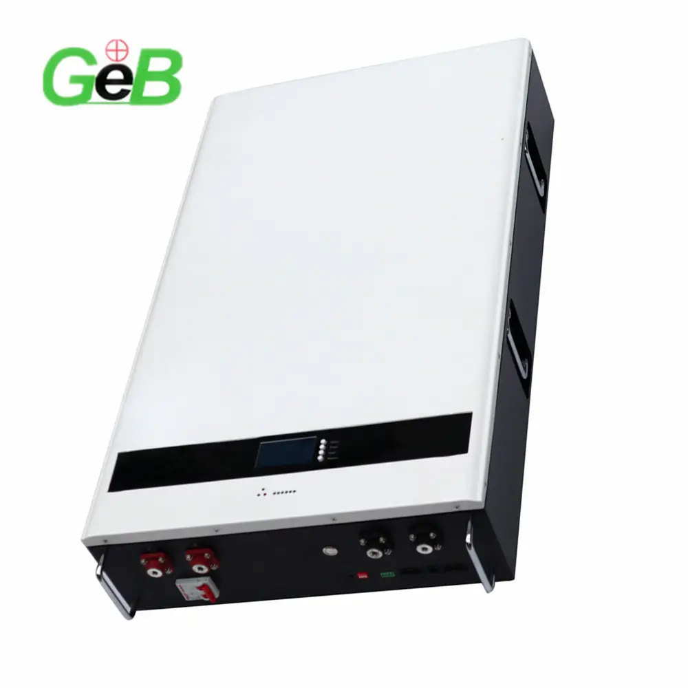 GEB 48V 100Ah 150Ah 200Ah 5KWh 10KWh Power Wall Mount Installation Battery with 51.2V Inverter LDC Display Screen LIFEPO4 48V