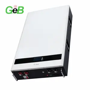 GEB 48V 100Ah 150Ah 200Ah 5KWh 10KWh batteria per installazione montaggio a parete con schermo di visualizzazione LDC Inverter 51.2V LIFEPO4 48V