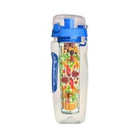 Gobelet de voyage de sport 900ml Infuseur de fruits en plastique Tritan transparent Bouteille d'eau Méthode de consommation directe pour le jus d'infuseur de thé aux fruits