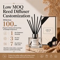 Aikun Düşük Minimum Sipariş Adedi Ev Dekor Mağazası Uzun Süreli Özel Koku Küf Önleyici Mat Pembe Paket 100ml Çubuklu Oda Kokusu Seti Yatak Odası İçin