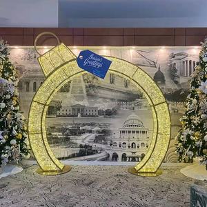 إضاءة LED ثلاثية الأبعاد على شكل قوس كبير للديكورات الخارجية في الحدائق ومراكز التسوق والأعمال، مقاومة للماء بمستوى IP65 - Product Image 5