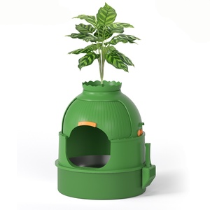 Bac à litière pour chat en plastique de luxe extra large, entièrement fermé, facile à nettoyer, pliable, anti-éclaboussures, désodorisant pour chats et chiens - Product Image 3