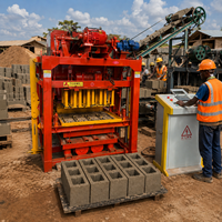 Machine automatique de fabrication de briques en ciment QT4-28 à faible investissement, pour blocs creux et pavés