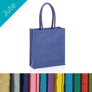 Popular sólido colorido barato de lona de <span class=keywords><strong>arpillera</strong></span> de yute bolso de compras con mango - Product Image 3