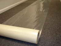 Film protecteur de tapis auto-adhésif en PE souple de haute qualité avec logo personnalisé imprimé, film brillant LLDPE extensible, protection anti-poussière en rouleau - Product Image 3