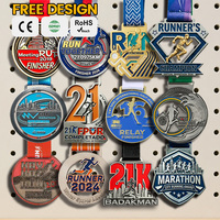 Medallas Deportivas de Metal con Diseño Personalizado 2D/3D para Fútbol, Baloncesto, Karate, Taekwondo y Carreras de Maratón de 5 km