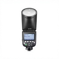 Flash Godox V1 Pro TTL HSS à tête ronde, temps de recyclage rapide, lampe de modélisation LED intégrée, compatible avec Sony et Nikon.