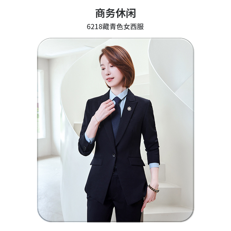 6218 navy blue women's suit