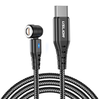 Câble USB magnétique à charge rapide 3A 3-en-1 en nylon tressé pour synchronisation des données iPhone Android Type C Appareil photo Lecteur MP3