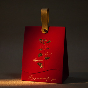 Sac et boîte <span class=keywords><strong>à</strong></span> bonbons en forme de rose blanche crème vintage française, dorés <span class=keywords><strong>à</strong></span> l'or fin, simples, originaux, transfrontaliers, chinois - Product Image 2